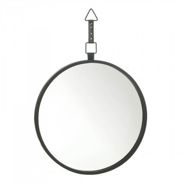 Accent Plus Accent Plus 10018929 Round Mirror with Leather Strap; Blue 10018929